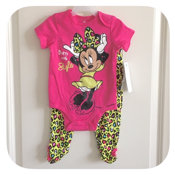 Other - 💗NWT Minnie Mouse Onesie Leggings Outfit Set